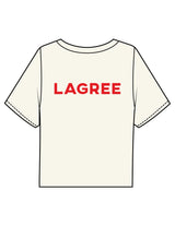 The Boxy Crop Tee - Off White - Method Lagree - Center Chest Round & Center Back - Printed - Full Color