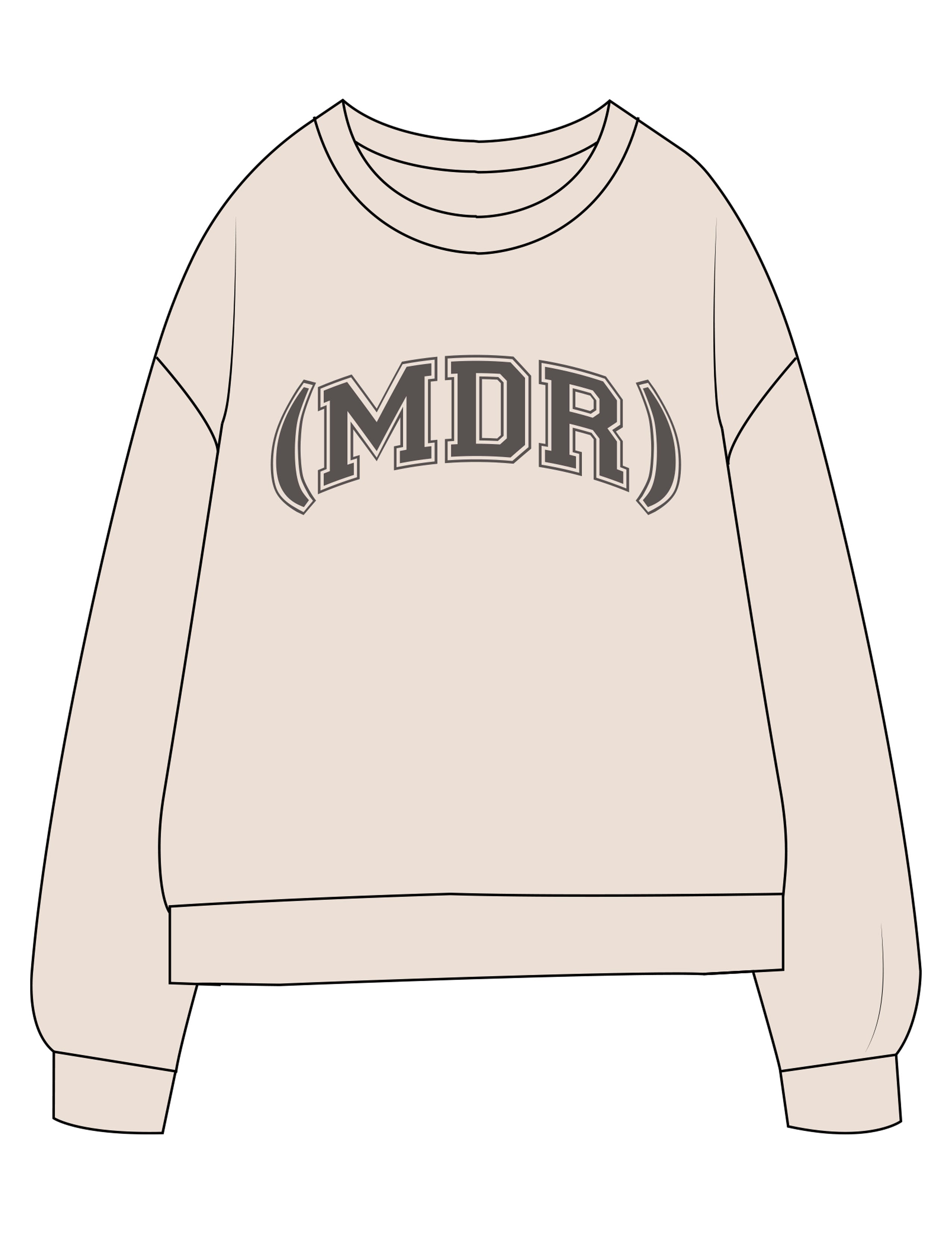 The Midweight Unisex Crewneck - Washed Ivory - The Studio (MDR) - Center Chest - Printed - Washed Grey