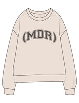 The Midweight Unisex Crewneck - Washed Ivory - The Studio (MDR) - Center Chest - Printed - Washed Grey