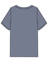 The Mens Heavyweight Tee - Washed Indigo - Kinetic Pilates - Center Chest - Embroidered - Oatmilk
