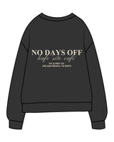 The Midweight Unisex Crewneck - Washed Black - Kafe'sito - Center Chest Side & Back - Printed - Off White