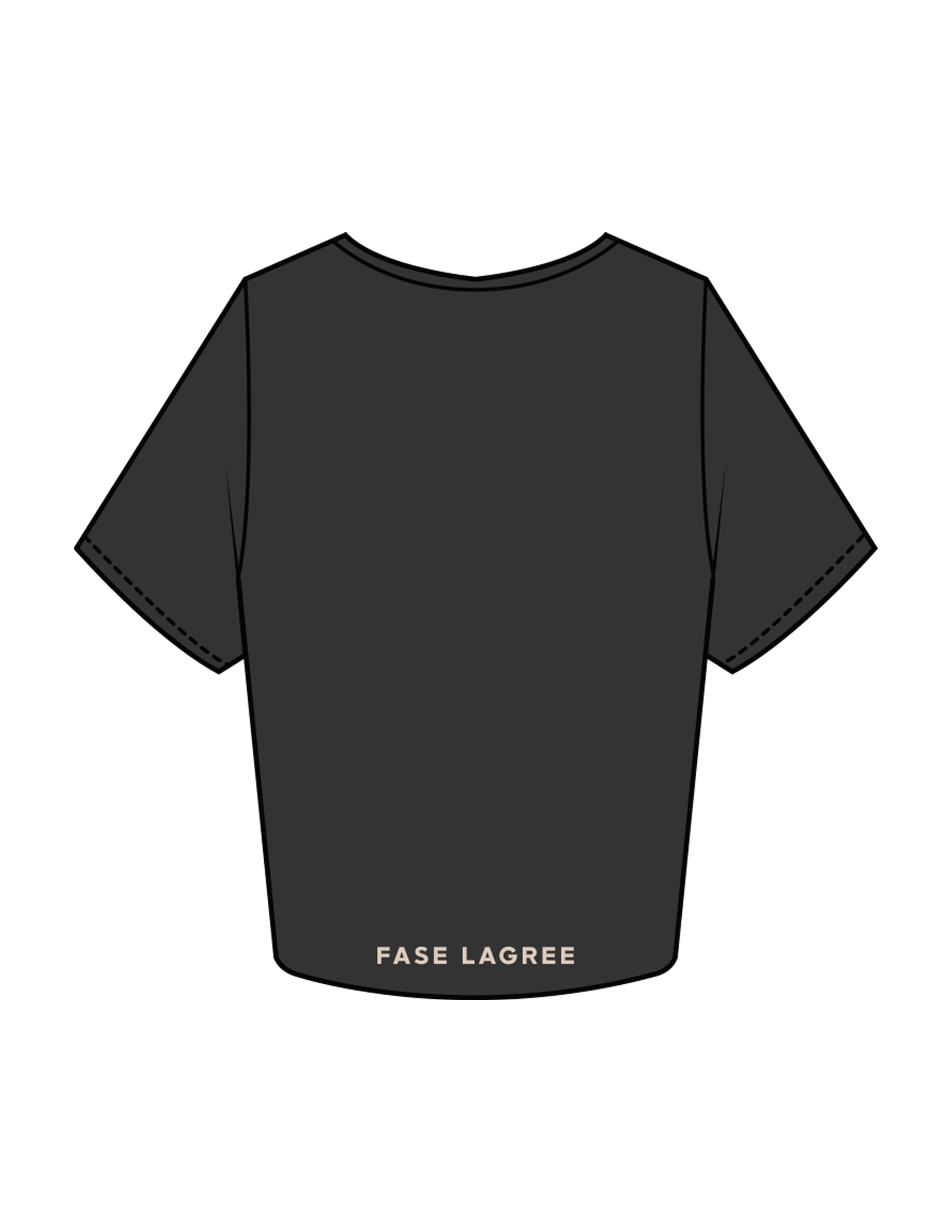 The Crop Tee - Washed Black - Fase Lagree - Center Chest "5280" & Back Bottom - Printed - Full Color