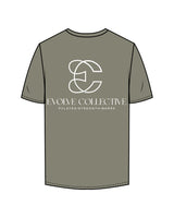 The Mens Tee - Eucalyptus - Evolve Collective - Left Chest & Back Stacked - Printed - White