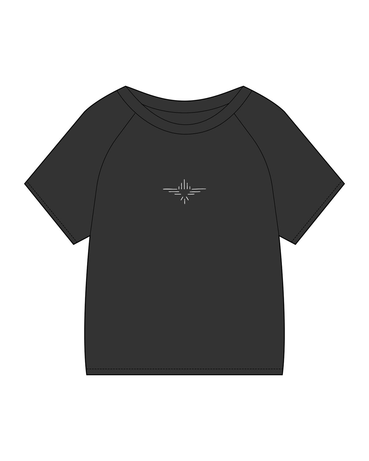 The Kids Heavyweight Tee - Washed Black - FadeFarm - Center Chest & Back Round  - Printed - Full Color