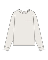 The Mens Long Sleeve - Bone - Aldrich Agency - Left Chest Stacked & Center Back Stacked - Printed - Tone on Tone