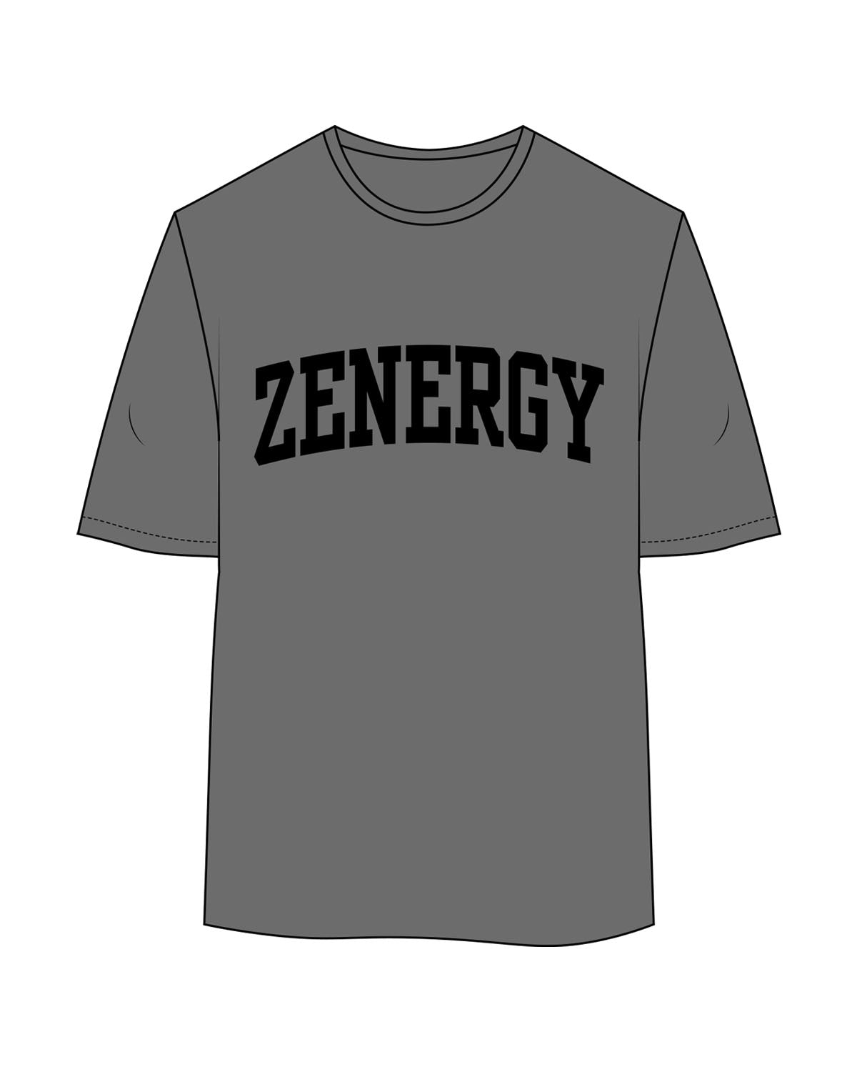 The Womens Oversized Tee - Shadow - ZENERGY CYCLING - Center Chest - Printed - Black