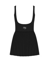 The Scoop Back Dress - Black - The Whole You Wellness - Center Back - Printed - White