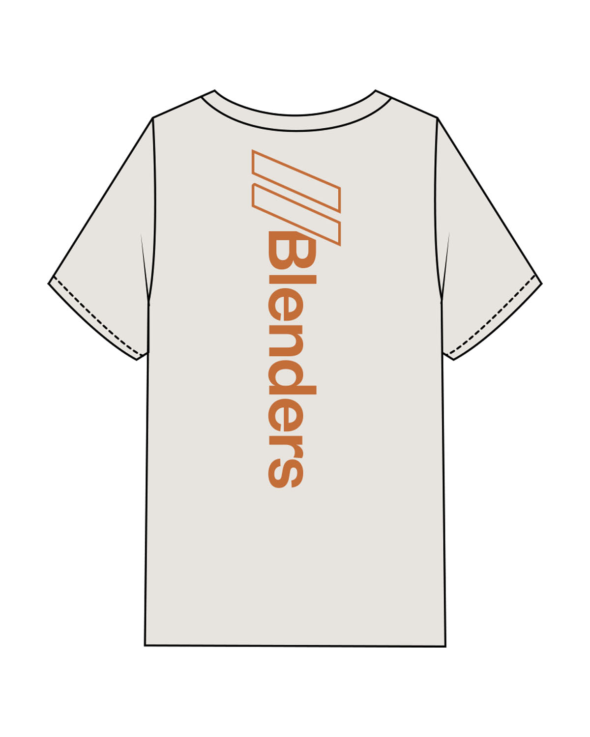 The Mens Heavyweight Tee - Washed Bone - Blenders - Left Chest & Back Vertical - Printed - Gold