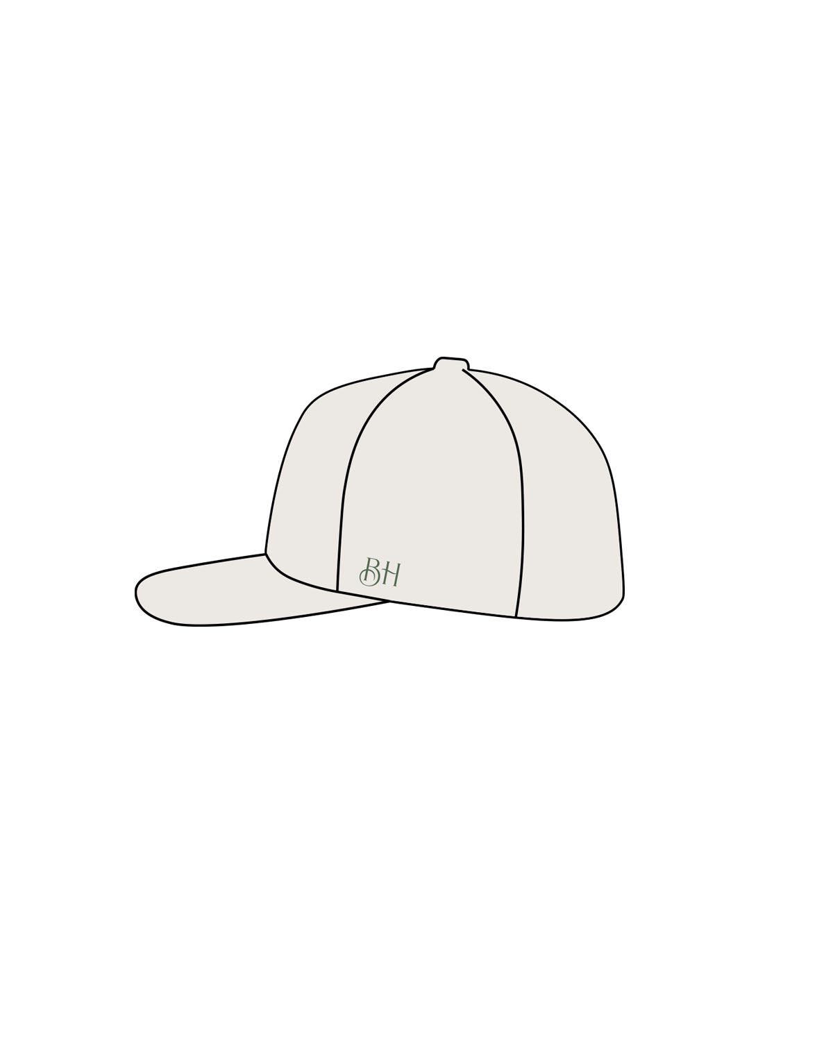 The Canvas Cap - Bone - Brick House - Center Crown Stacked & Left Panel - Printed - Green