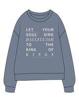 The Midweight Unisex Crewneck - Washed Slate - Plum Creek Church - Center Chest Stacked & Back Stacked - Printed - Full Color