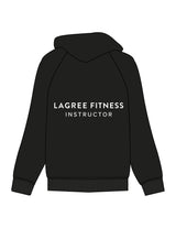 The Womens Zip Hoodie - Black - Lesly Degele - Instructor - Right & Left Chest Stacked - Back Stacked - Printed - White