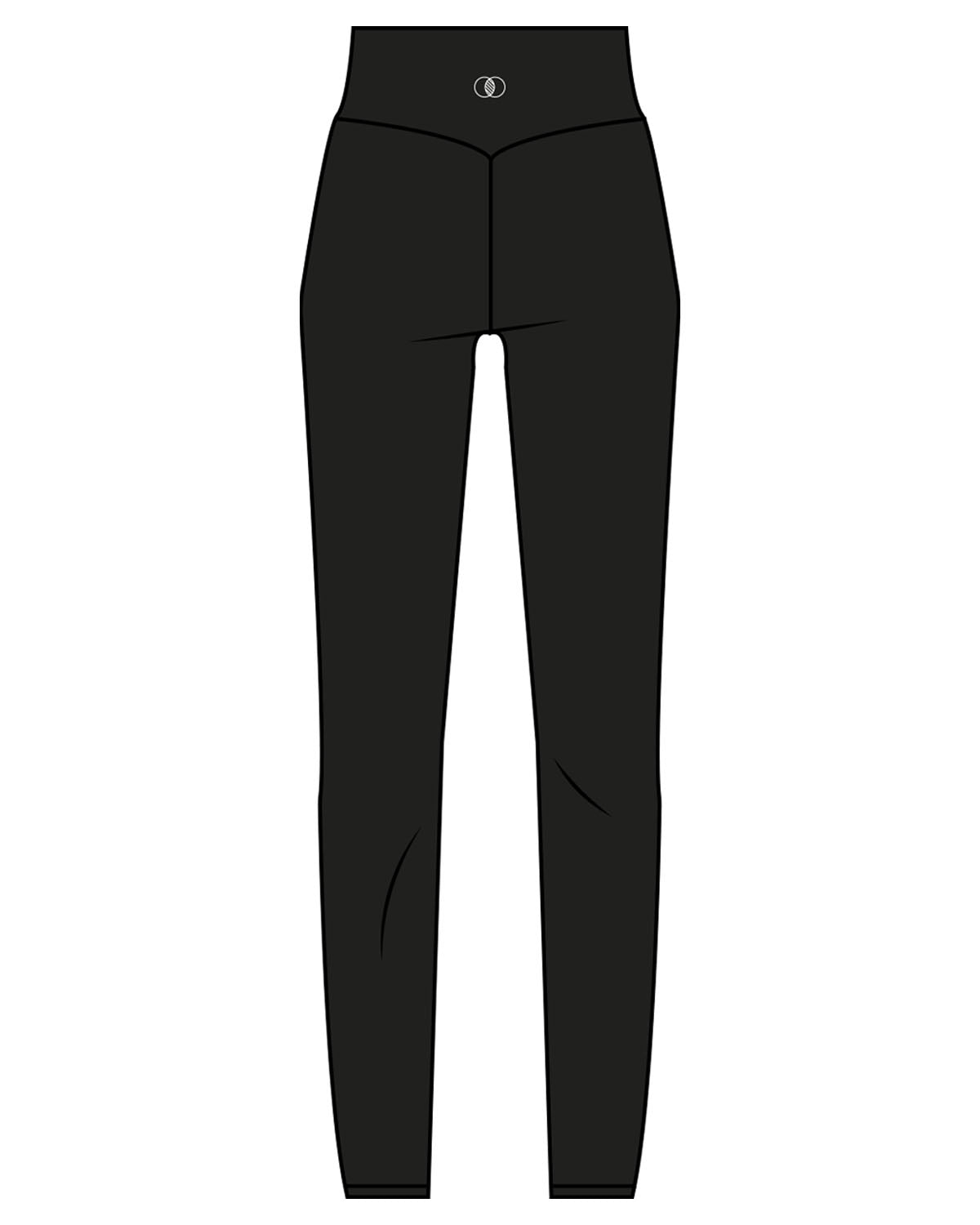 The Basic Legging - Black - Co-Op Pilates - Center Back Waistline - Printed - White