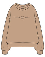 Commit Fitness - Mens Crewneck - Sand with Black