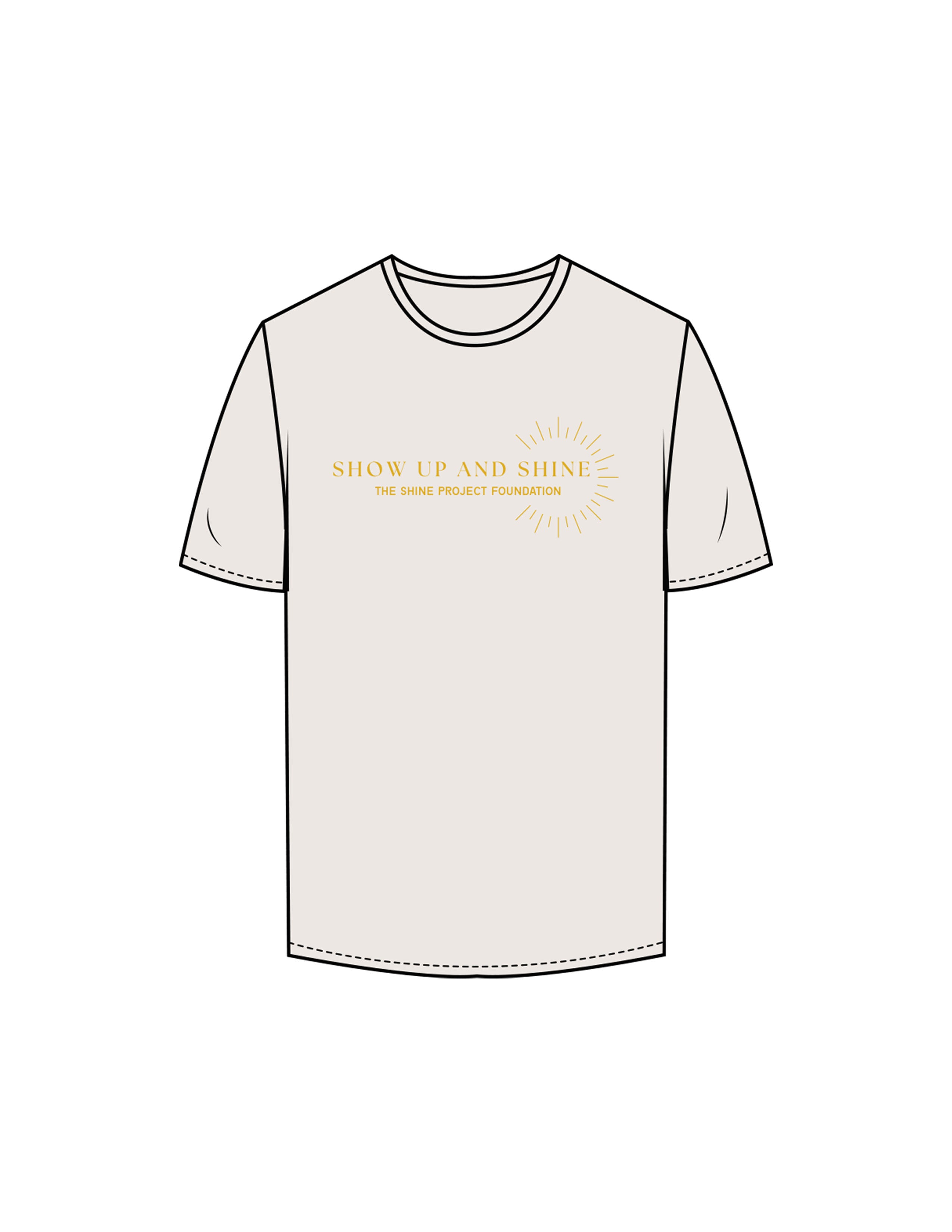 The Mens Tee - Bone - The Shine Project - Center Chest Stacked - Printed - Yellow