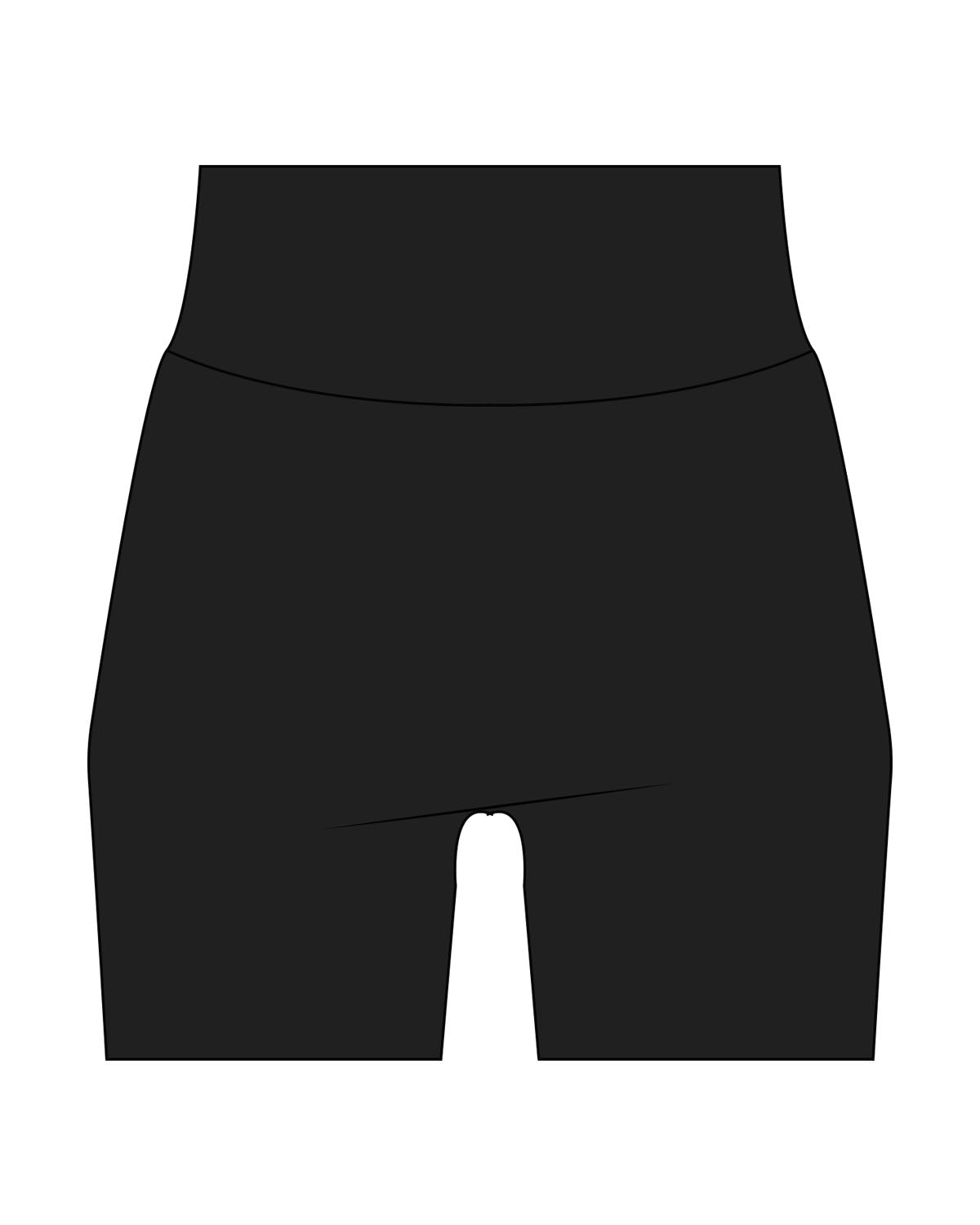 The Basic Short - Black - Positively Fit - Back Waistline Stacked - Printed - Full Color