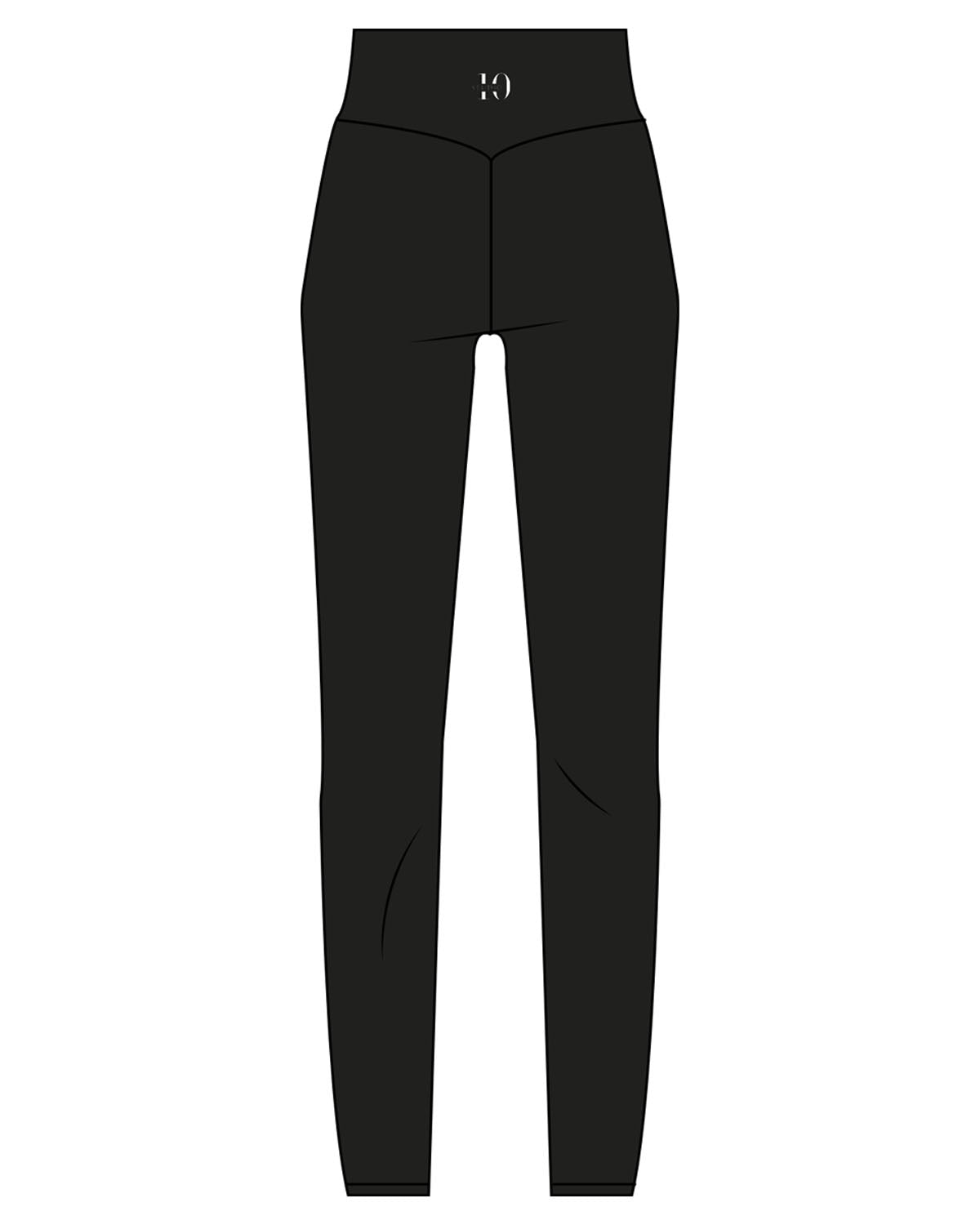 The Basic Legging - Black - Studio 10 - Back Center Waist - Printed - White