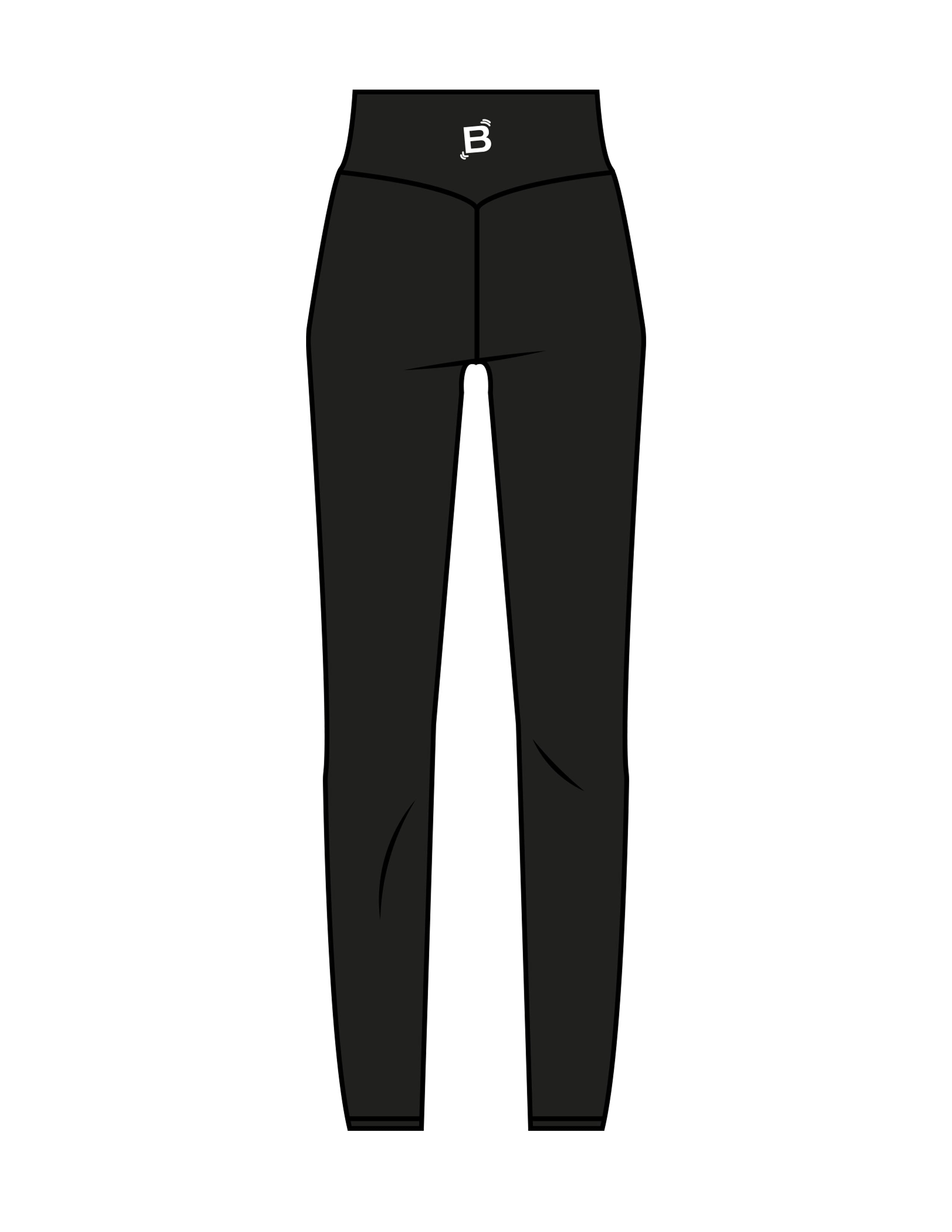 The Basic Legging - Black - Tremble - Back Waistline - Printed - White