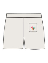 The Womens Sweat Shorts - Bone - Stowe Sweets - Back Pocket - Printed - Full Color