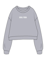The Oversized Crop - Heather - Soul Yoga - Center Chest - Printed - White