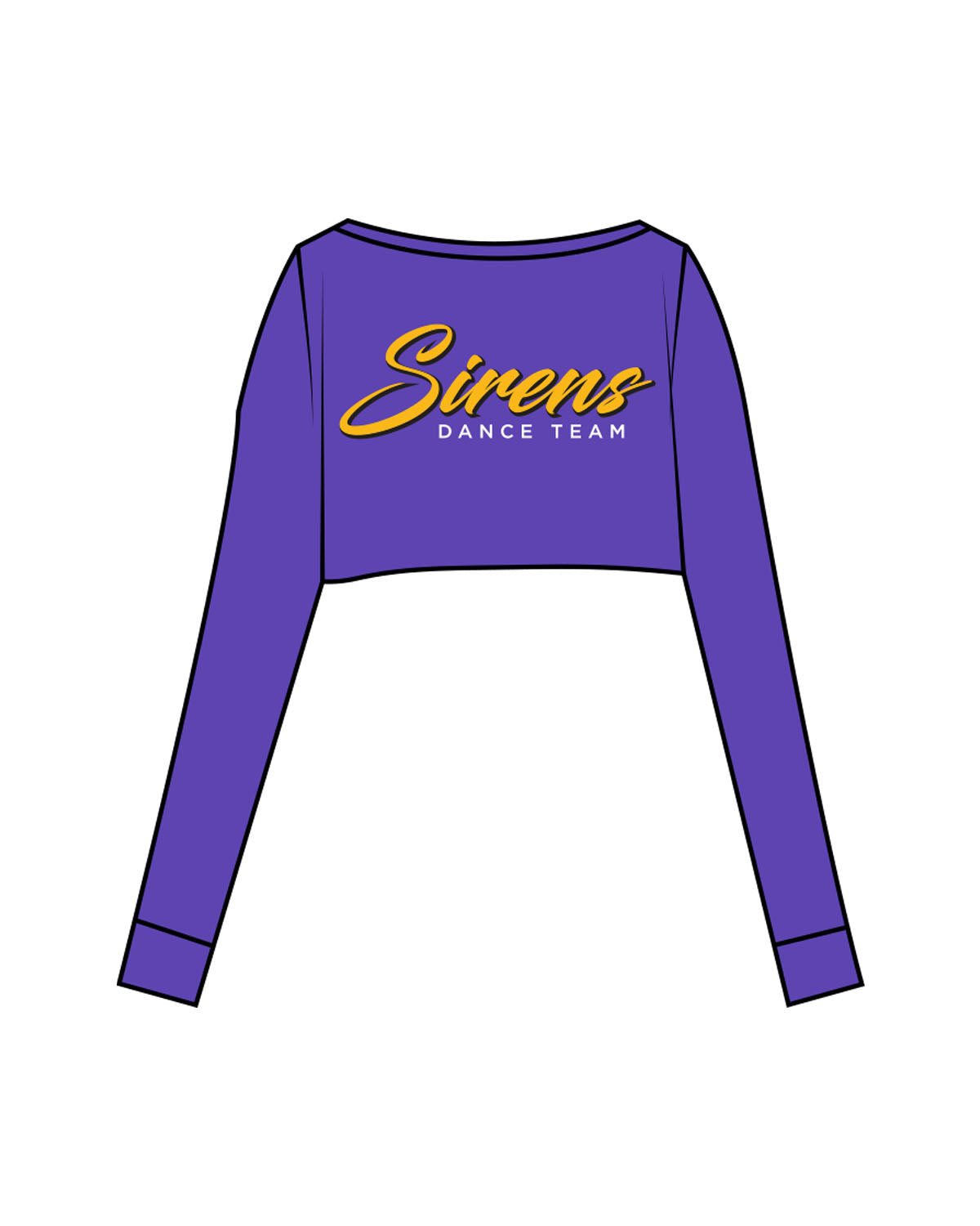 The Seamless Ruched Long Sleeve - Purple -  Sirens - Left & Back Chest Center Stacked - Full Color