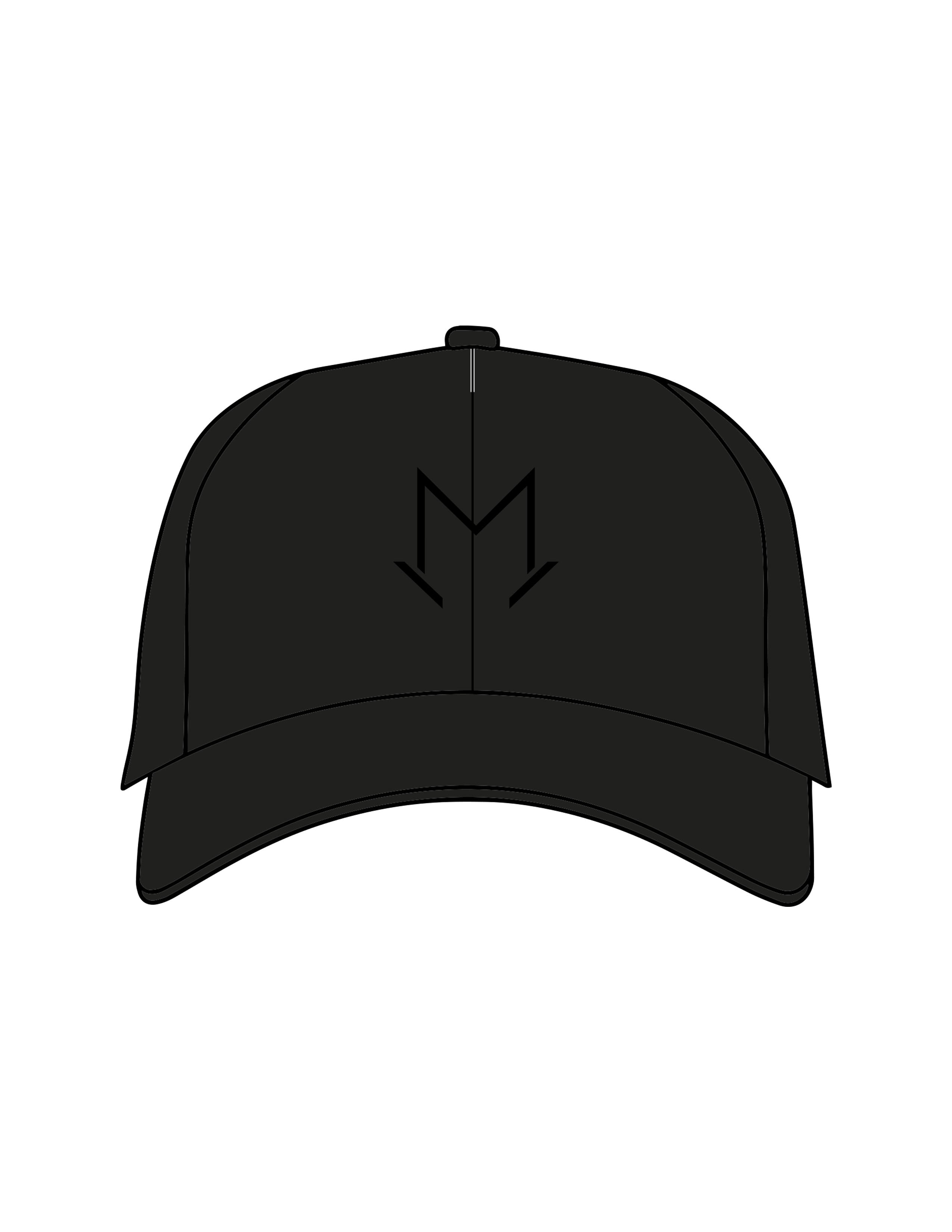 The Dad Hat - Black - MegaCorps - Center Crown & Right Panel - Embroidered - Black