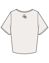 The Crop Tee - Bone - Studio 78 - Center Chest & Back Neckline - Printed - Navy