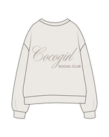 The Womens Crewneck - Bone - Dr.Courtney - Left Chest Stacked & Back Center Stacked - Tone on Tone