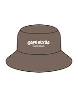 The Bucket Hat - Walnut - Cafe Elysa - Center Crown - Embroidered - White