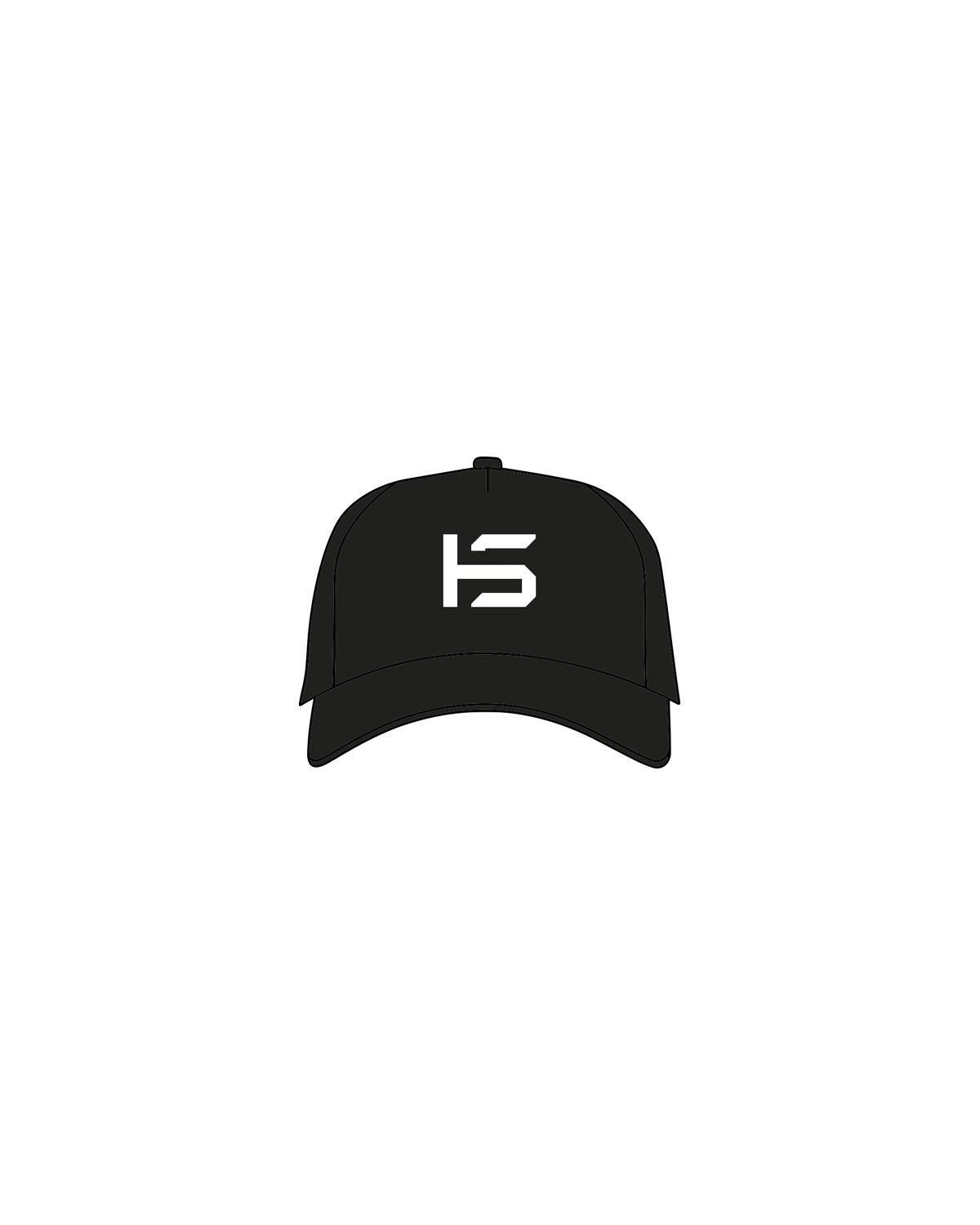 The Canvas Cap - Black - Holt Street - Center Crown & Back - Embroidered - White