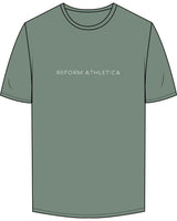 The Mens Tee - Sage - Reform Athletica - Center Chest - White