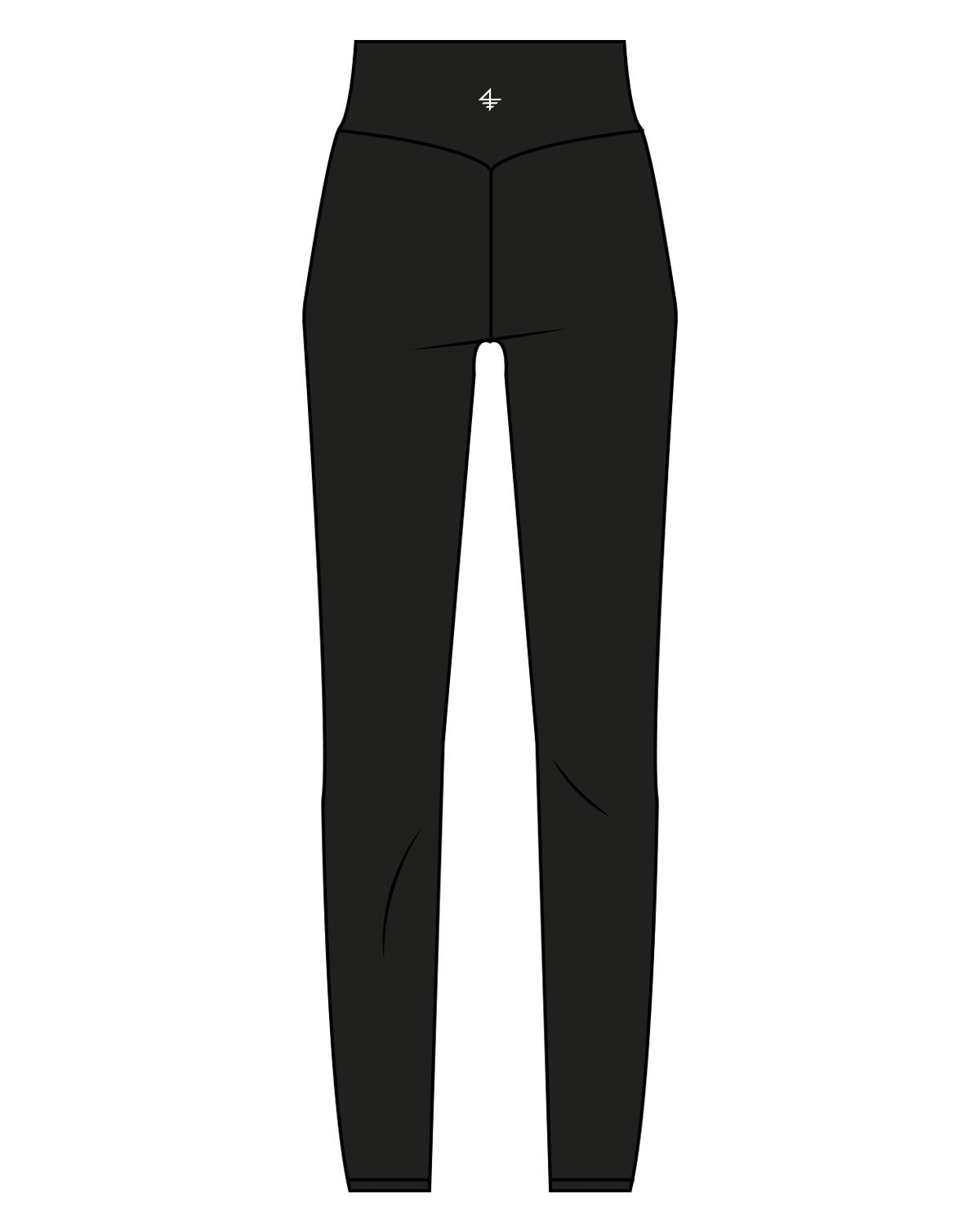 The Basic Legging - Black - CBS - Back Center Waist - White