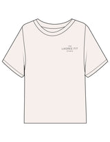 The Midweight Crop Tee - Ivory - Lagree Fit Studio - Left Chest & Back Stacked - Printed - Washed Black