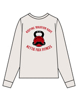 The Mens Long Sleeve - Bone - KettleFlex - Center Chest & Back Stacked - Printed - Full Color