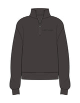 The Womens 1/4 Zip - Washed Black - TML - Left Chest - Printed - Dark Charcoal