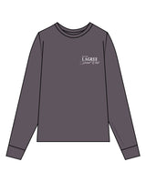 The Unisex Midweight Long Sleeve - Graphite - Megafit House - Left Chest Stacked - Printed - White