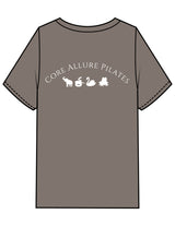 The Mens Heavyweight Tee - Grey Stone - Core Allure Pilates - Left Chest Arc Stacked & Back Arc Stacked - Printed - White