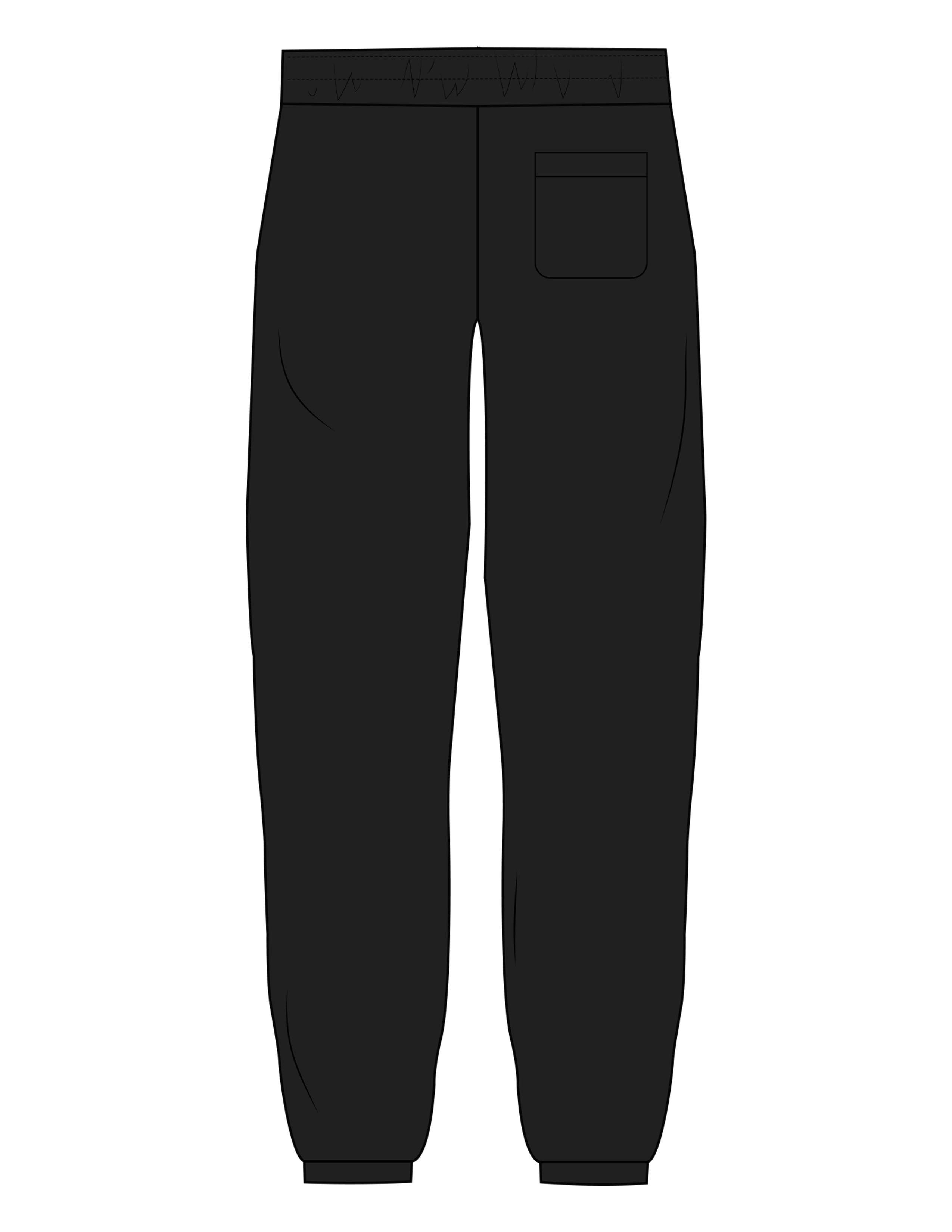 The Womens Sweatpants - Black - OCWC - Left Leg - Printed - White
