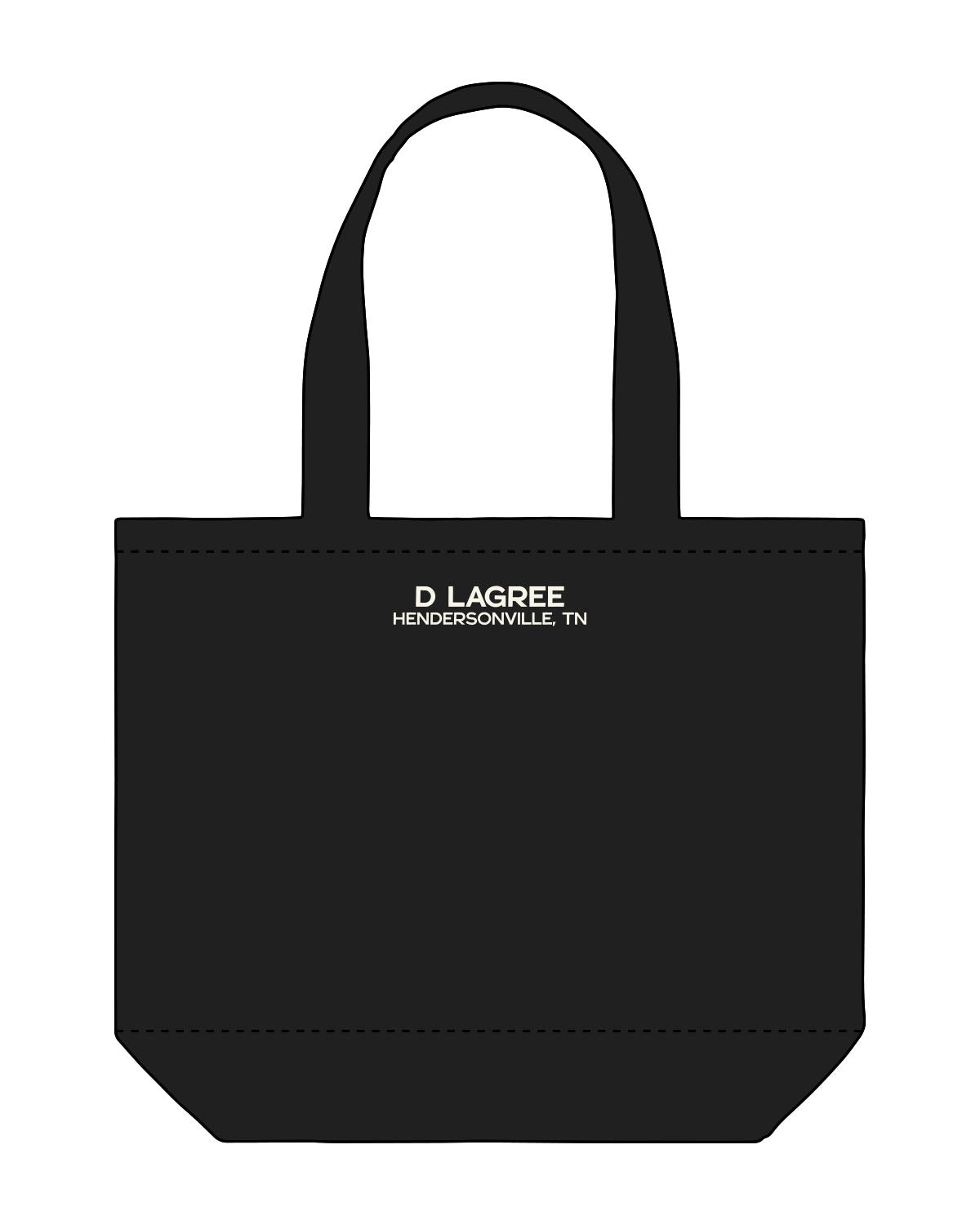 The Zipper Tote Bag - Black - D Lagree - Upper Body Stacked - Embroidered - Off White