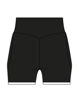 The Piped Short - Black - Sweatshack - Left Leg - Printed - Blue