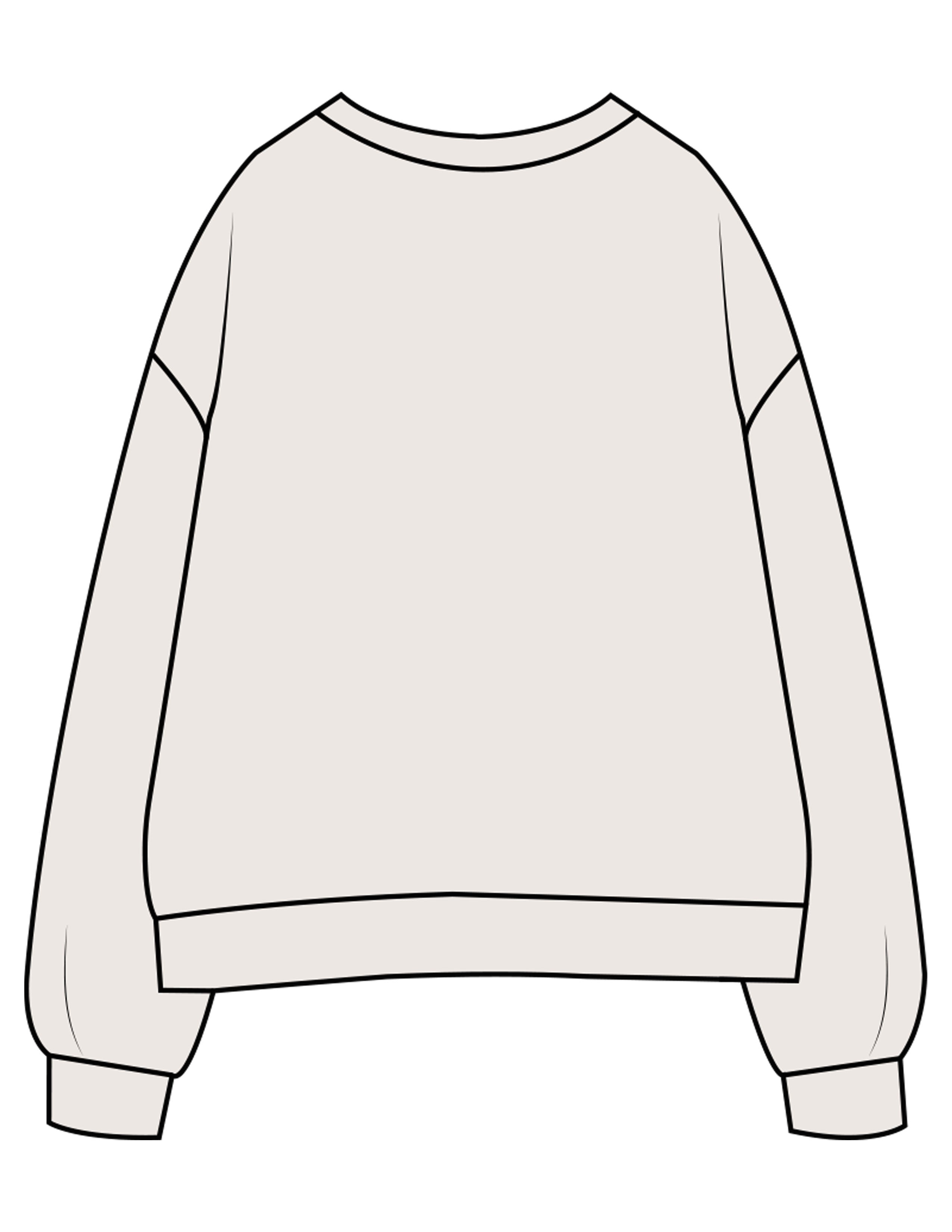 The Womens Crewneck - Bone - Refined Movement - Center Chest Stacked - Embroidered - Black