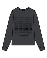 The Mens Heavyweight Long Sleeve - Washed Black - Onyx Fit - Center Chest Stacked & Back Stacked - Printed - Black