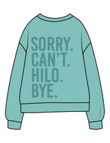 The Midweight Unisex Crewneck - Washed Mint - HiLo - Left Chest & Back Stacked "SORRY" - Printed - Tone on Tone