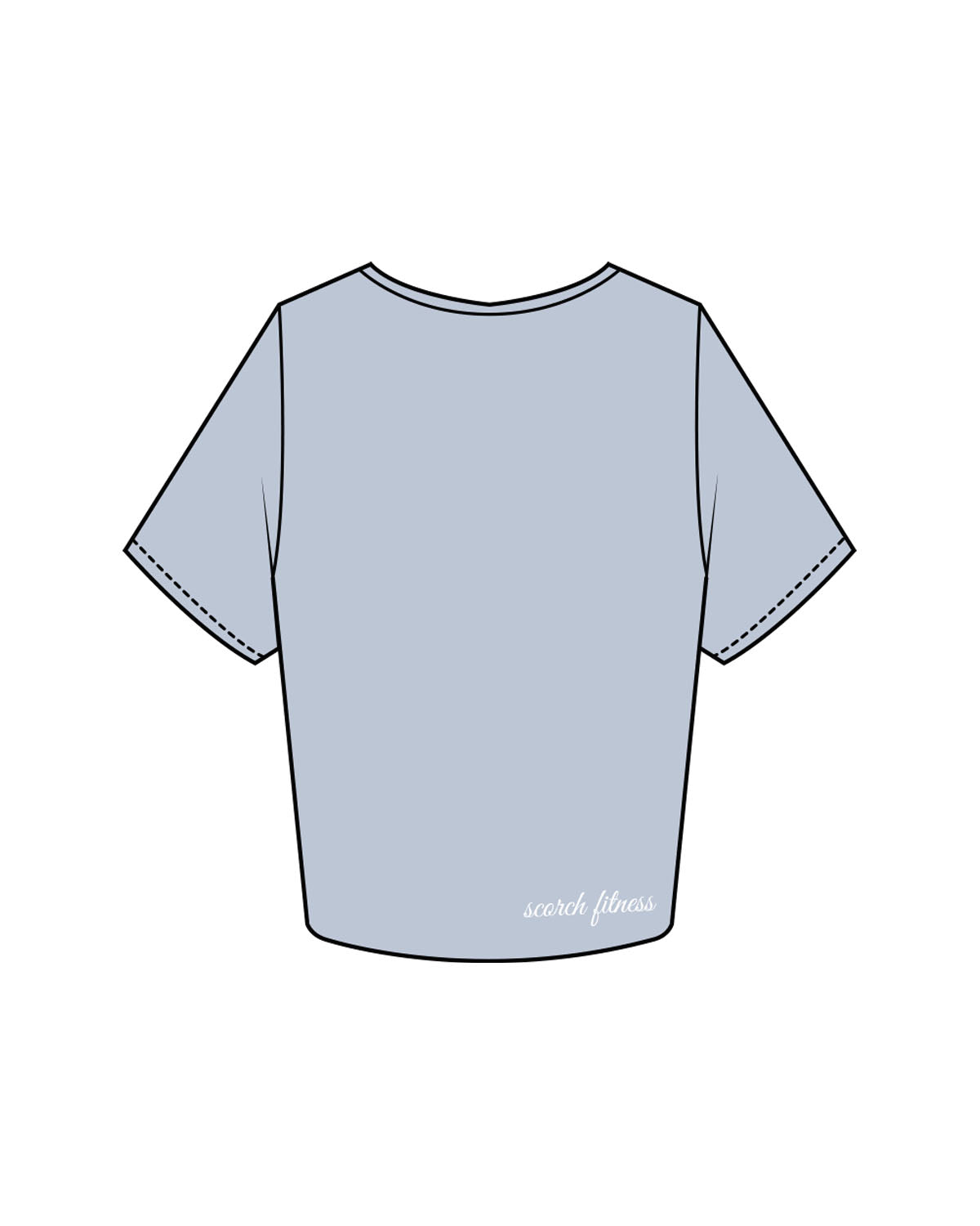 The Crop Tee - Powder - Scorch Fitness - Left Chest & Back Bottom Right - Embroidered - Full Color