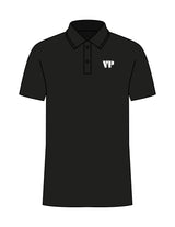The Mens Polo - Black - Vintage Pour - Left Chest Initials - Printed - White