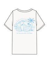 The Mens Heavyweight Tee - Washed Off White - JL Marketing - Left Chest & Back Image - Printed - Light Blue