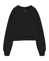 The Studio Crop - Black - Clearly Pilates - Center Chest Outline Logo & Center Back Neckline - Printed - Bone