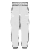 The Womens Sweatpants - Heather - Onyx Fit - Left & Right Leg - Printed - White