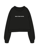 The Womens Heavyweight Crop - Black - Move Studio - Center Chest & Back Full - Printed - White