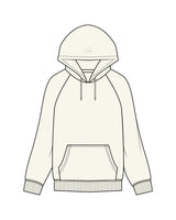 The Womens Heavy Hoodie - Off White - B Long Pilates - Hood Center Near End - Embroidered - Tone on Tone