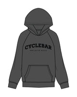 The Mens Hoodie - Washed Black - Cyclebar - Center Chest Stacked & Back Center Neckline - Printed - Black